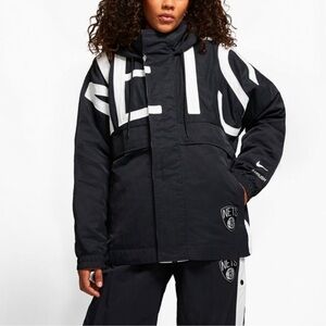 NWT Nike x Ambush NBA Collection Women's Brooklyn Nets Jacket Hooded Black Large